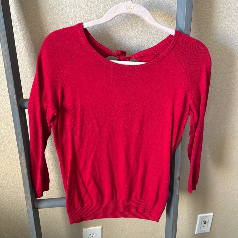 Red sweater from Banana Republic
